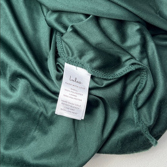 Lulu's dress green sequin flowers night-out mermaid deep neckline slinky straps - Picture 10 of 13